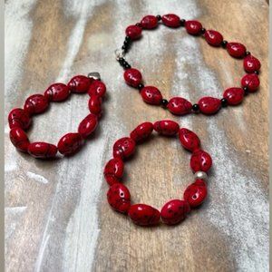 3-piece Lady Bug Hand-made Jewelry Set - Children (Youth)